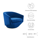 Carlingford Performance Velvet Fabric Swivel Chair in Navy