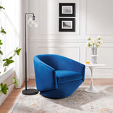 Carlingford Performance Velvet Fabric Swivel Chair in Navy