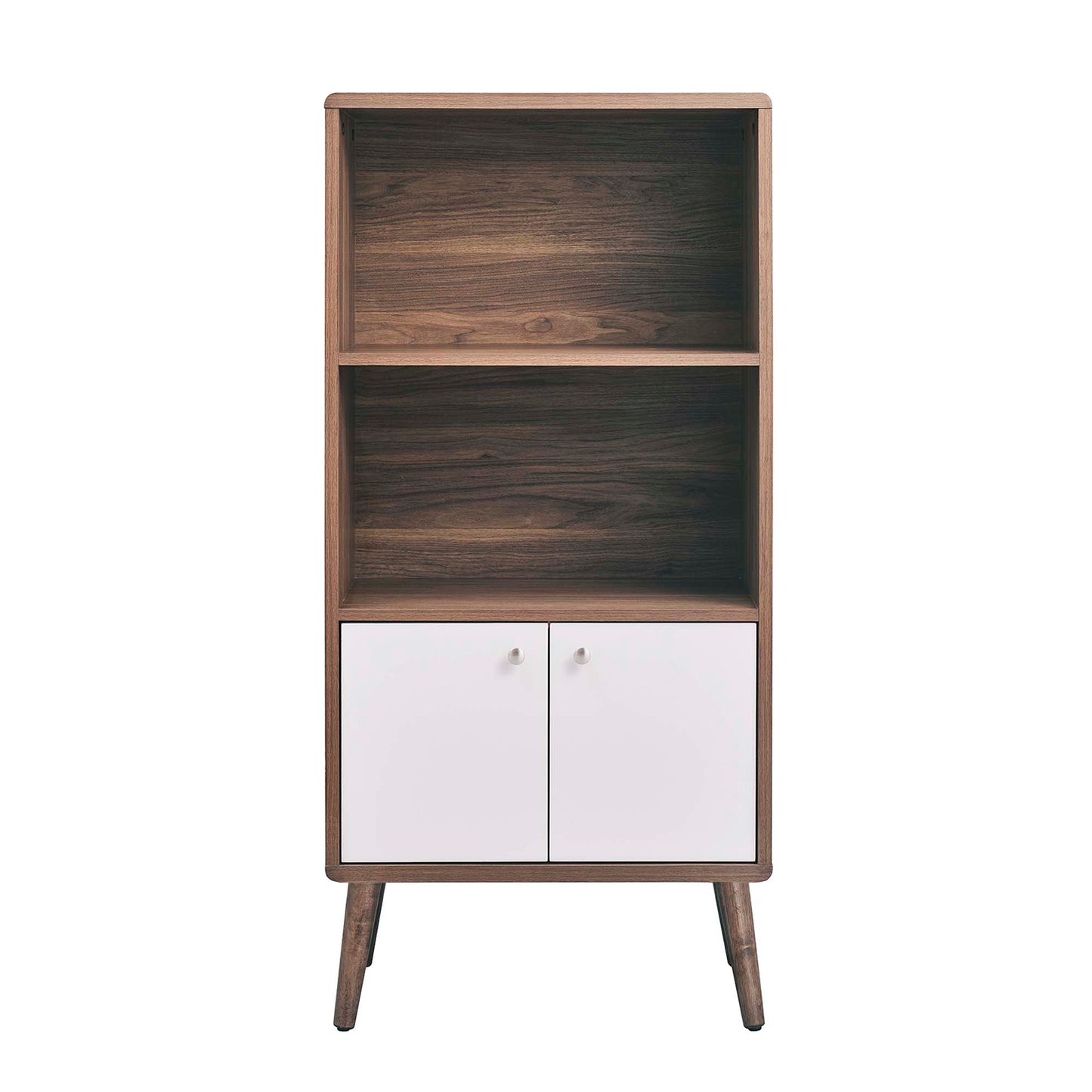 Emery Display Cabinet Bookshelf in Walnut White