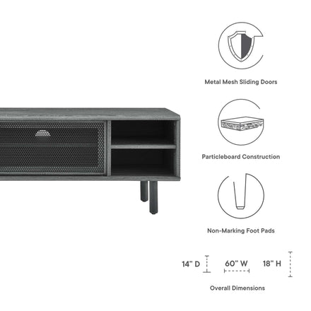 Kurtis 60" TV Stand in Charcoal