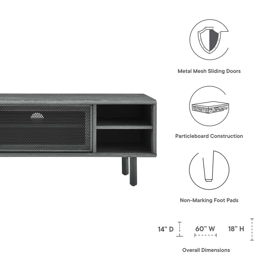 Polaris 60" TV Stand in Charcoal