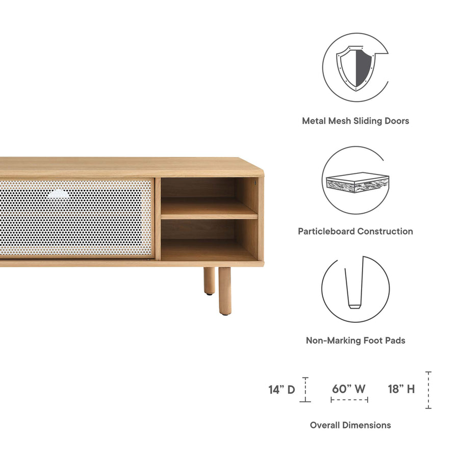 Polaris 60" TV Stand in Oak