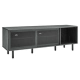Polaris 67" TV and Vinyl Record Stand in Charcoal