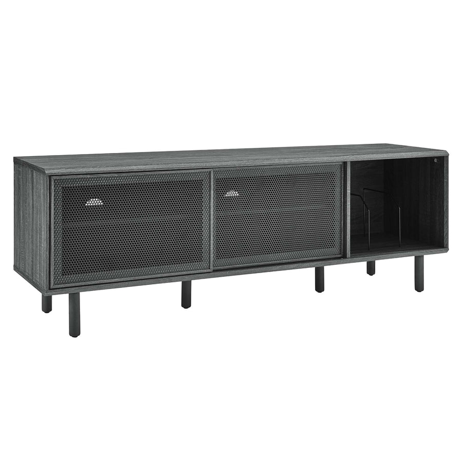 Polaris 67" TV and Vinyl Record Stand in Charcoal