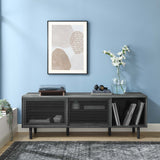 Polaris 67" TV and Vinyl Record Stand in Charcoal