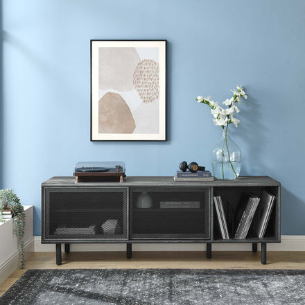Kurtis 67" TV and Vinyl Record Stand in Charcoal