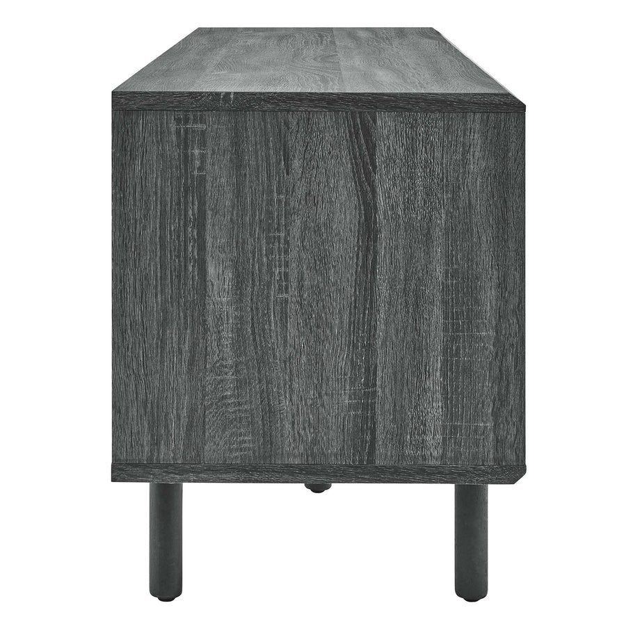 Polaris 67" TV and Vinyl Record Stand in Charcoal