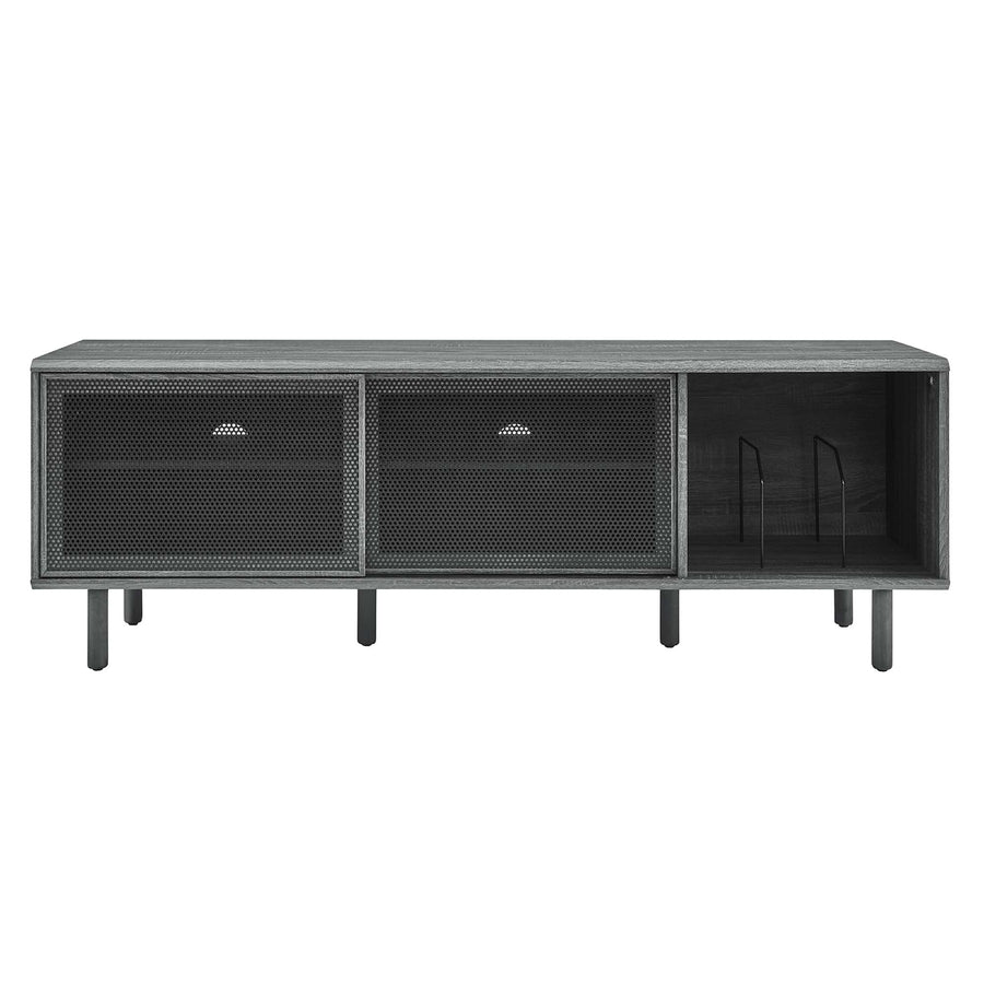 Polaris 67" TV and Vinyl Record Stand in Charcoal