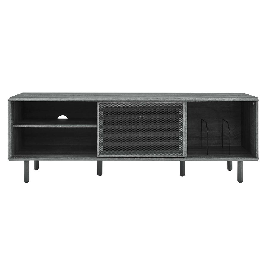 Polaris 67" TV and Vinyl Record Stand in Charcoal