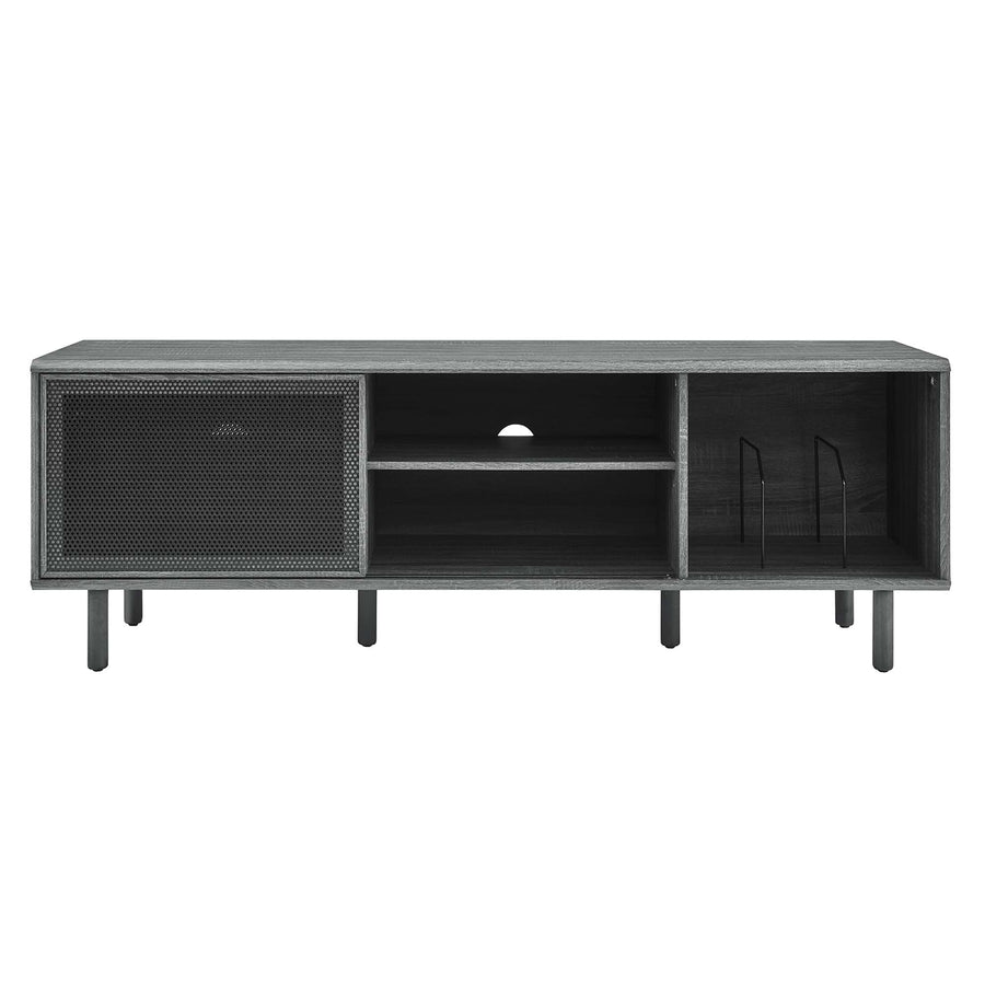 Polaris 67" TV and Vinyl Record Stand in Charcoal