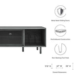 Polaris 67" TV and Vinyl Record Stand in Charcoal