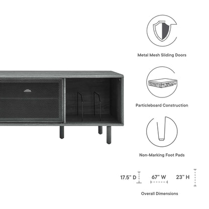 Kurtis 67" TV and Vinyl Record Stand by Furniture For America