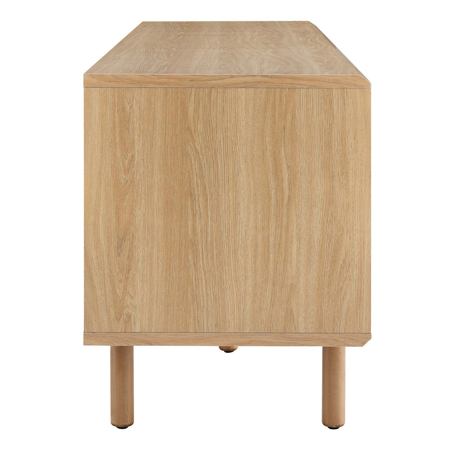 Polaris 67" TV and Vinyl Record Stand in Oak