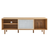 Polaris 67" TV and Vinyl Record Stand in Oak