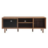 Polaris 67" TV and Vinyl Record Stand in Walnut