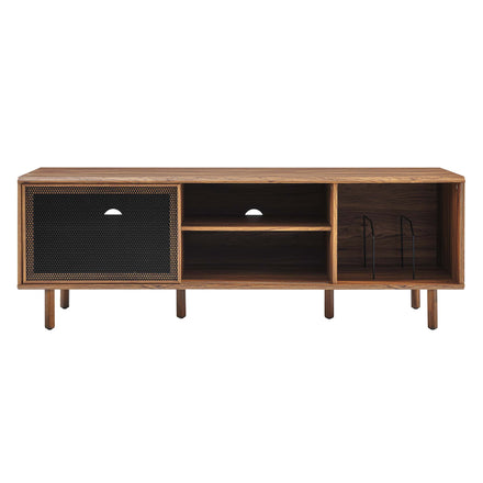 Kurtis 67" TV and Vinyl Record Stand in Walnut