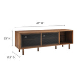 Polaris 67" TV and Vinyl Record Stand in Walnut