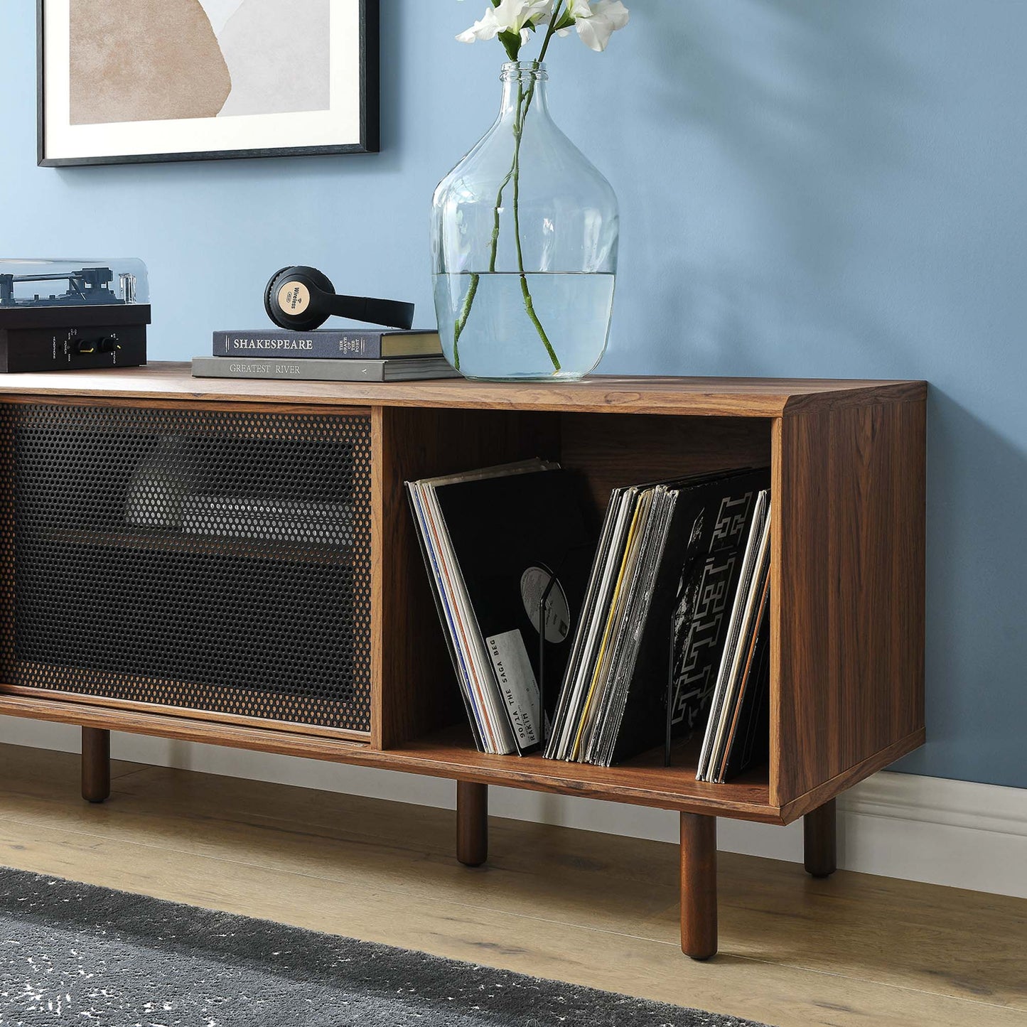 Kurtis 67" TV and Vinyl Record Stand by Furniture For America