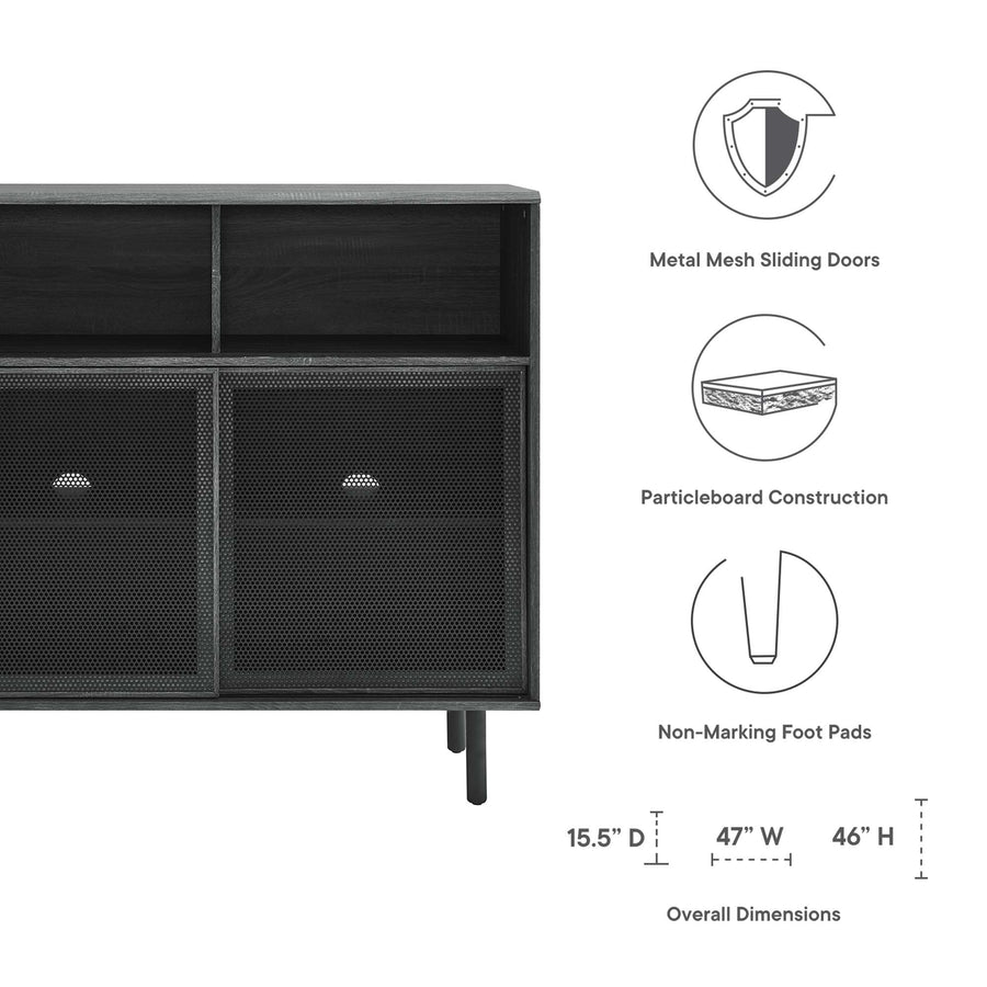 Polaris 47" Display Cabinet in Charcoal