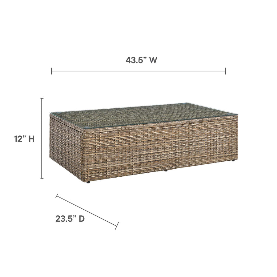 Sienna Outdoor Patio Coffee Table in Brown