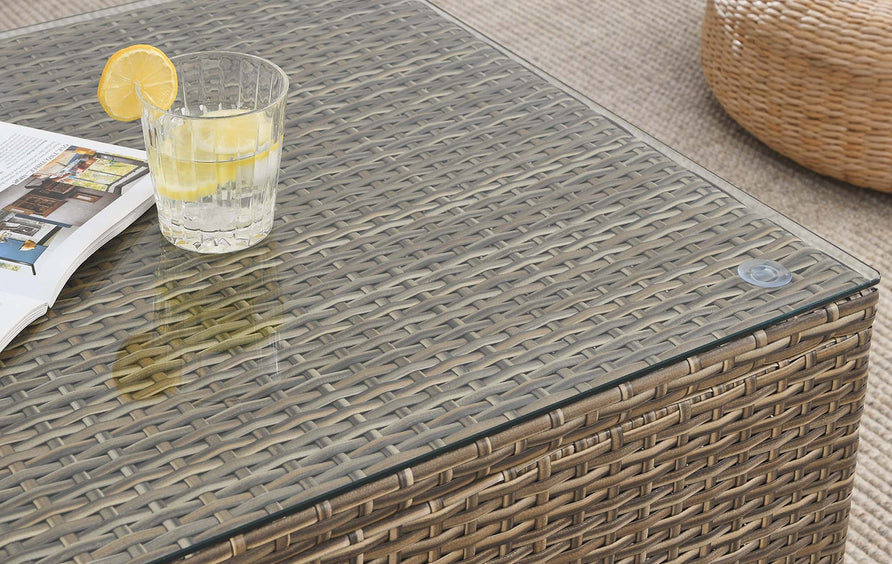 Sienna Outdoor Patio Coffee Table in Brown