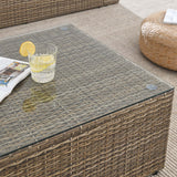 Sienna Outdoor Patio Coffee Table in Brown