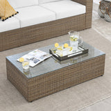 Sienna Outdoor Patio Coffee Table in Brown