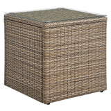 Sienna Outdoor Patio Side Table in Brown