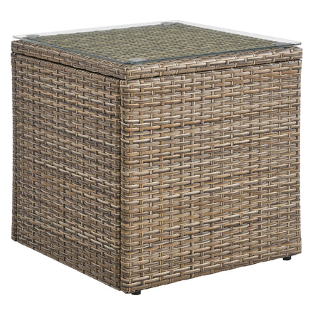 Convene Outdoor Patio Side Table in Brown