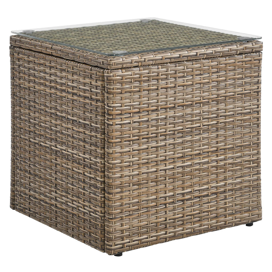 Sienna Outdoor Patio Side Table in Brown