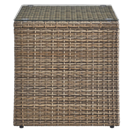 Convene Outdoor Patio Side Table in Brown