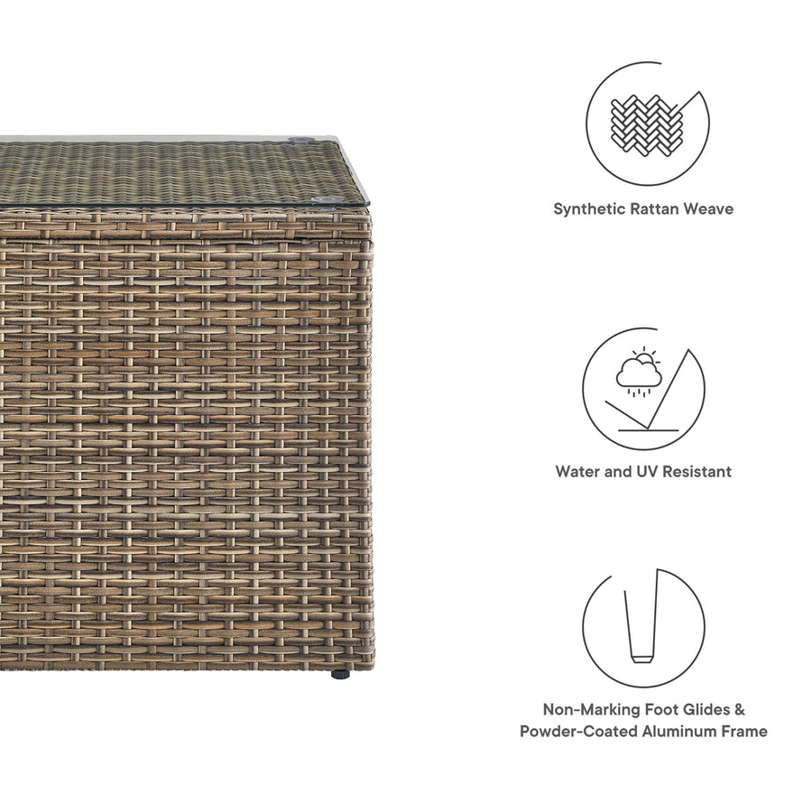 Sienna Outdoor Patio Side Table in Brown