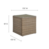 Sienna Outdoor Patio Side Table in Brown