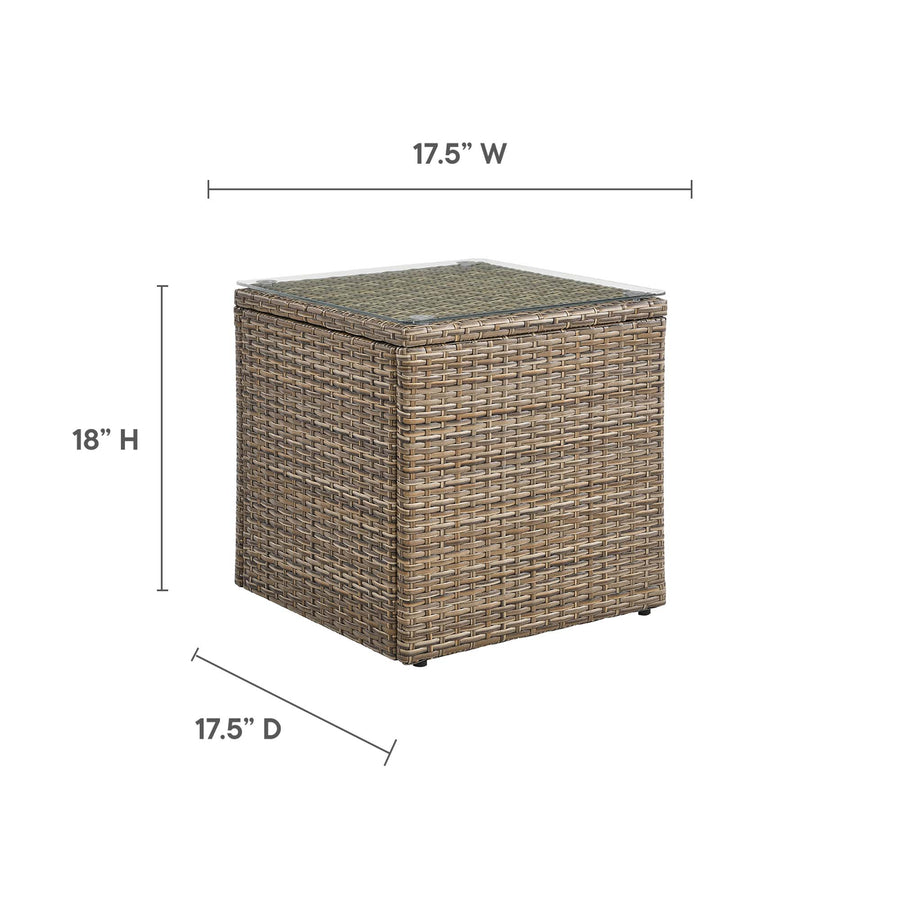 Sienna Outdoor Patio Side Table in Brown