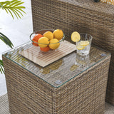 Sienna Outdoor Patio Side Table in Brown