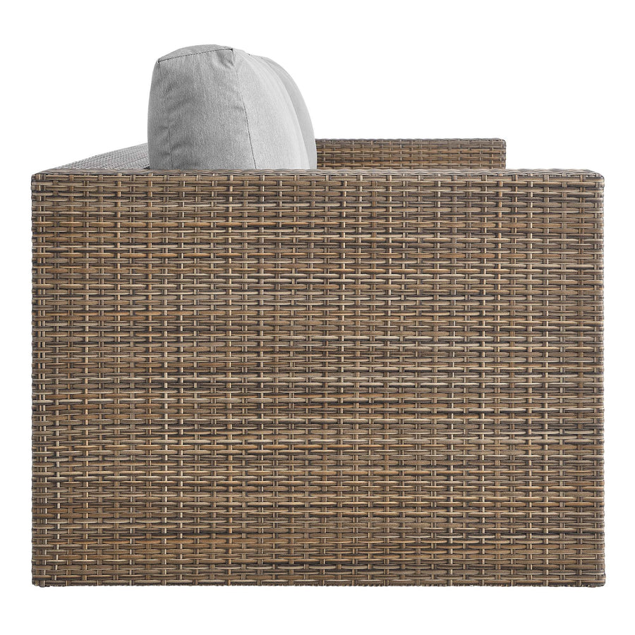 Sienna Outdoor Patio Sofa in Cappuccino Gray