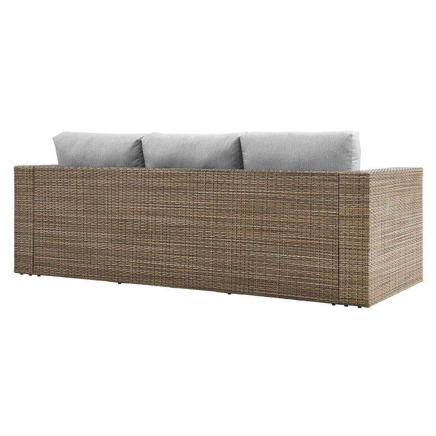 Sienna Outdoor Patio Sofa in Cappuccino Gray