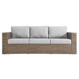 Sienna Outdoor Patio Sofa in Cappuccino Gray