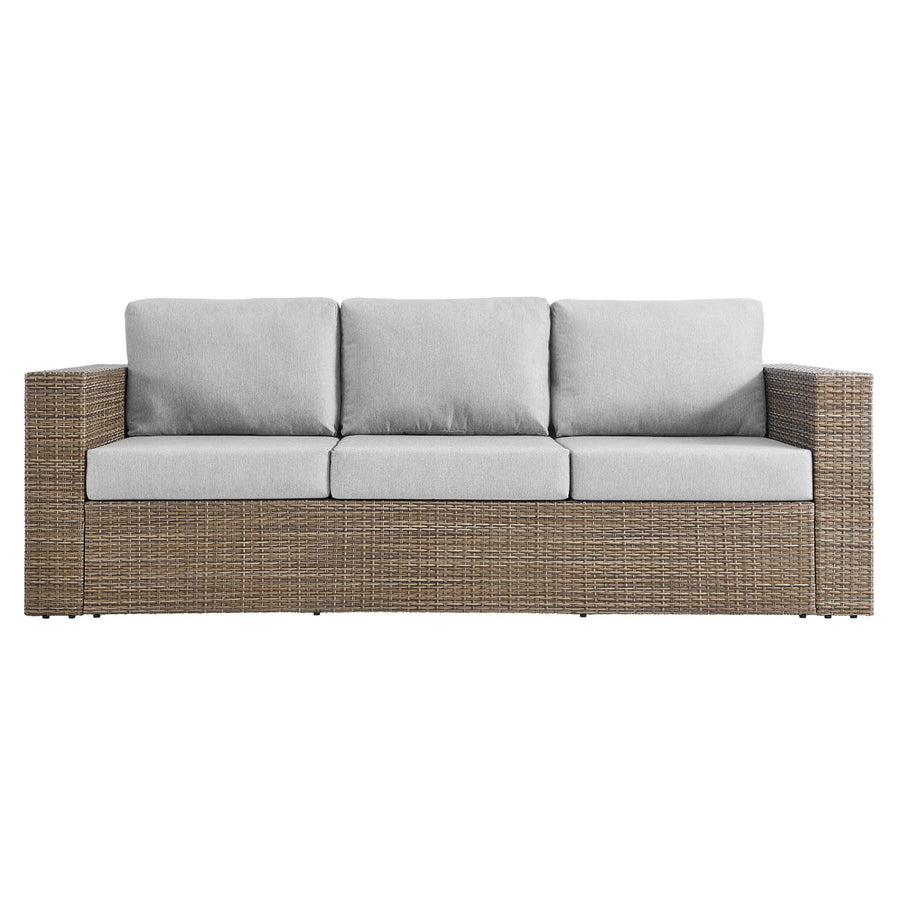 Sienna Outdoor Patio Sofa in Cappuccino Gray