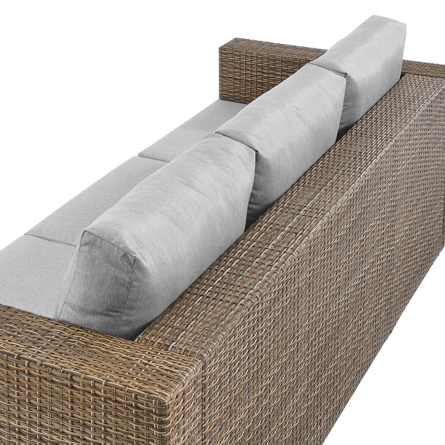 Sienna Outdoor Patio Sofa in Cappuccino Gray