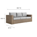 Sienna Outdoor Patio Sofa in Cappuccino Gray