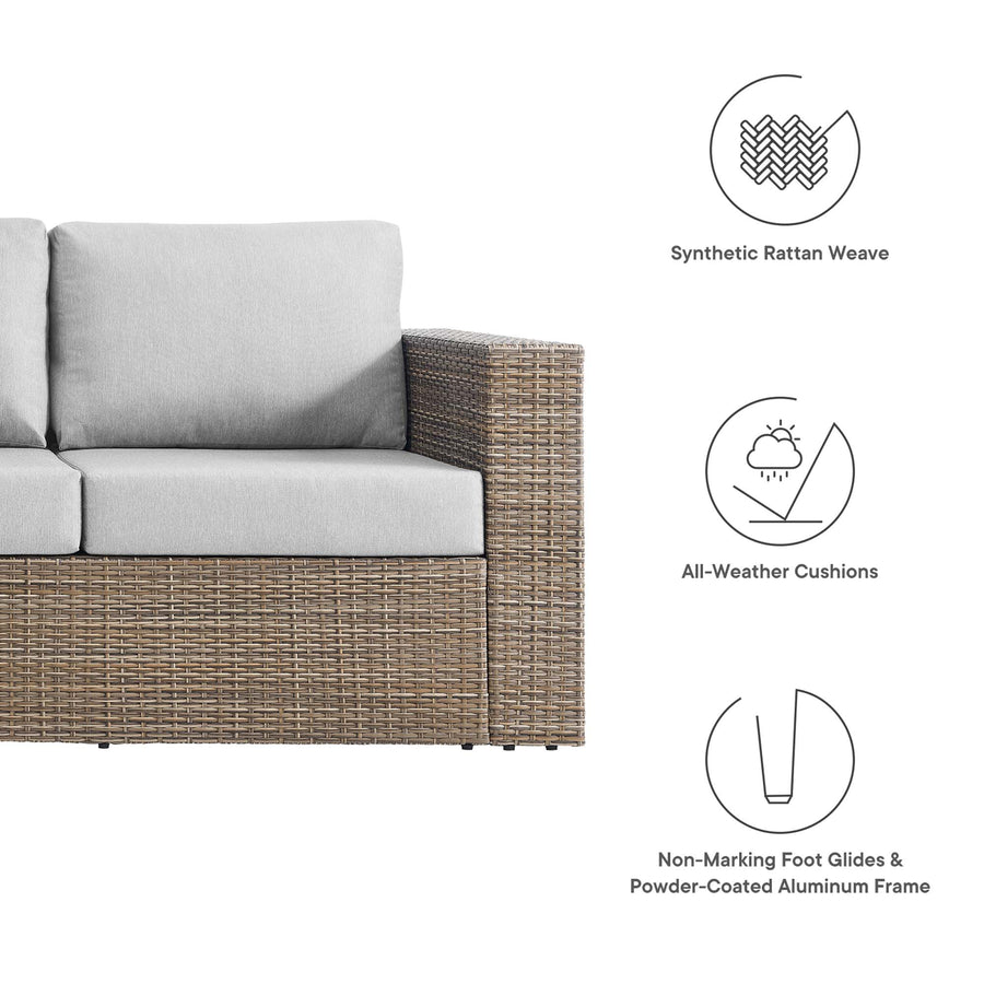 Sienna Outdoor Patio Sofa in Cappuccino Gray