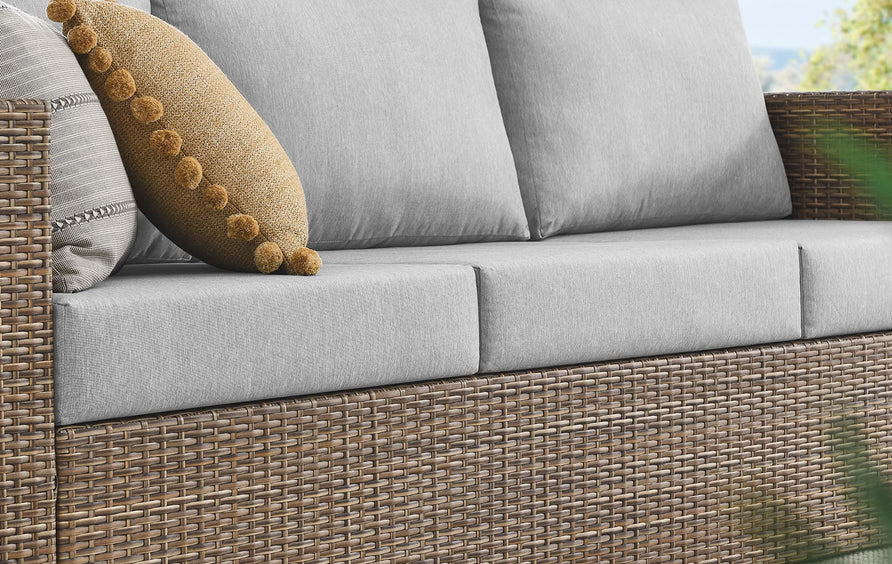 Sienna Outdoor Patio Sofa in Cappuccino Gray