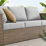 Sienna Outdoor Patio Sofa in Cappuccino Gray