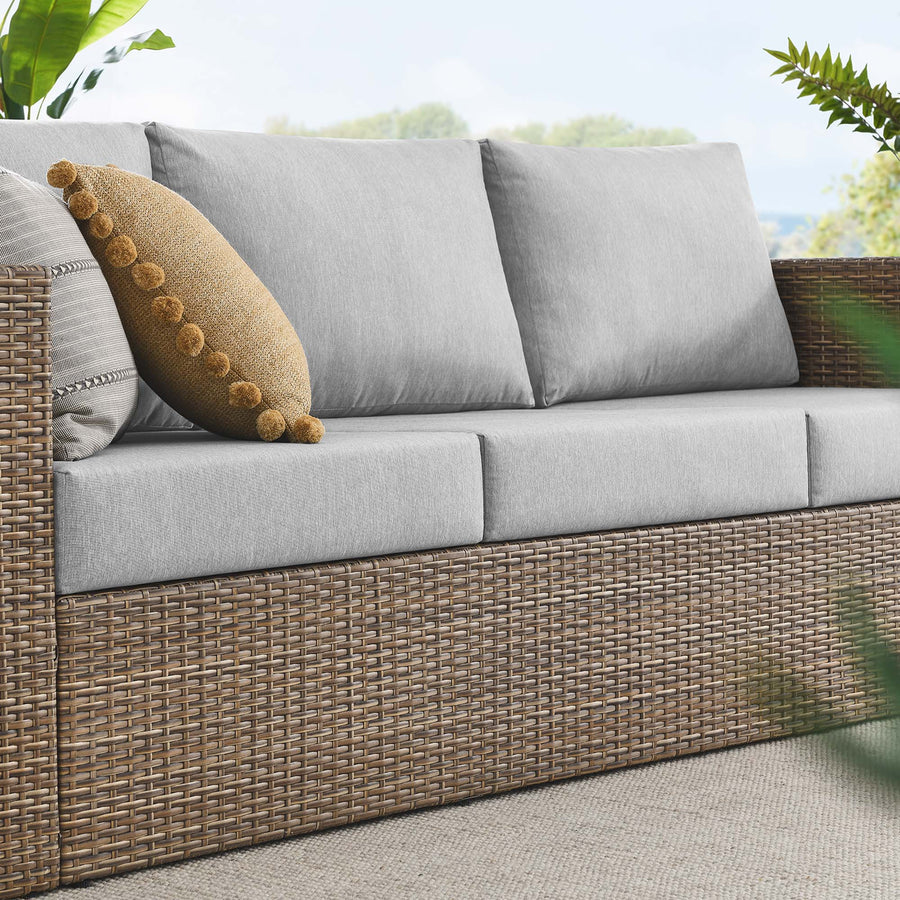 Sienna Outdoor Patio Sofa in Cappuccino Gray