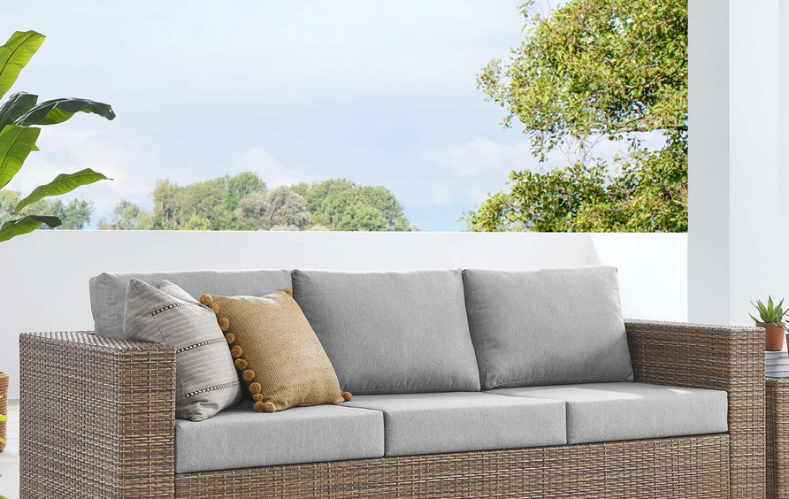 Sienna Outdoor Patio Sofa in Cappuccino Gray