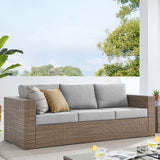 Sienna Outdoor Patio Sofa in Cappuccino Gray