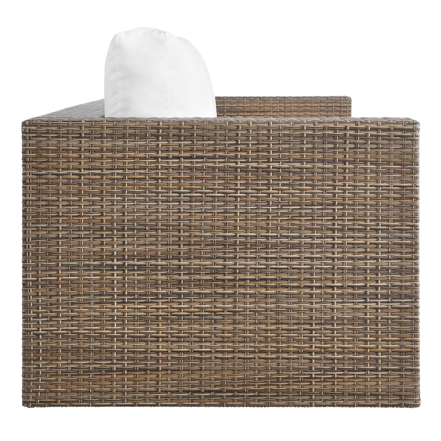 Sienna Outdoor Patio Sofa in Cappuccino White