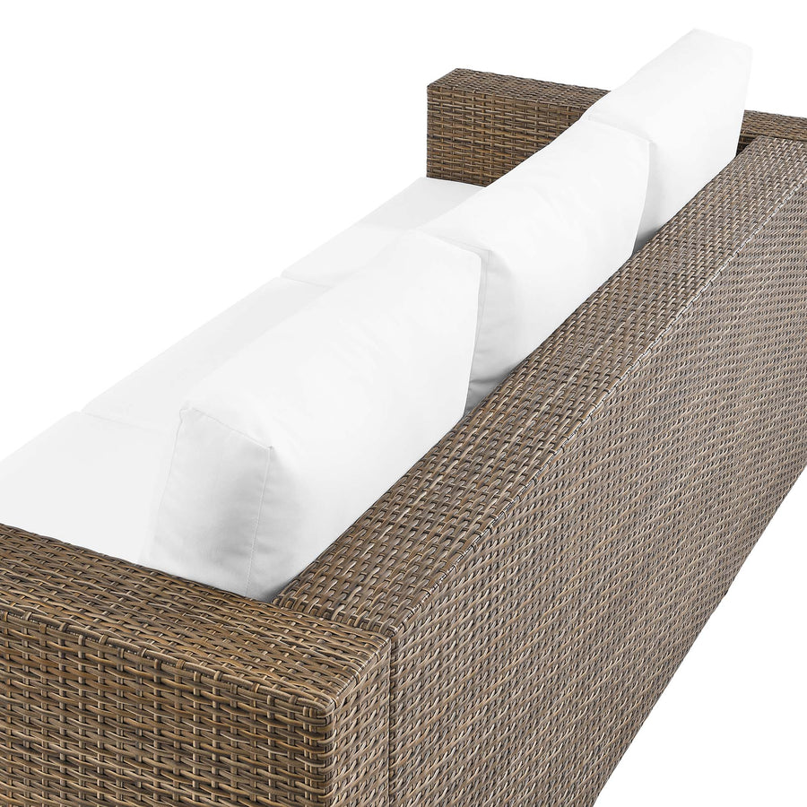 Sienna Outdoor Patio Sofa in Cappuccino White