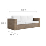 Sienna Outdoor Patio Sofa in Cappuccino White